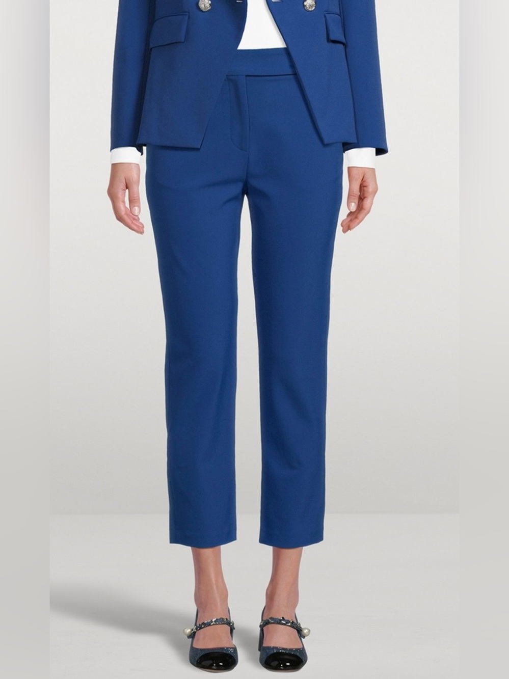 Veronica Beard Size 12 Blue Renzo Cropped Trousers